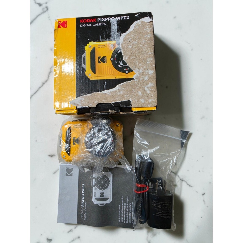 Kodak PIXPRO WPZ2 Compact Digital Camera 16MP 4x Zoom Wi-Fi Waterproof Yellow